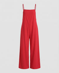 Hanna Linen Jumpsuit with Wide Leg in Multicolour