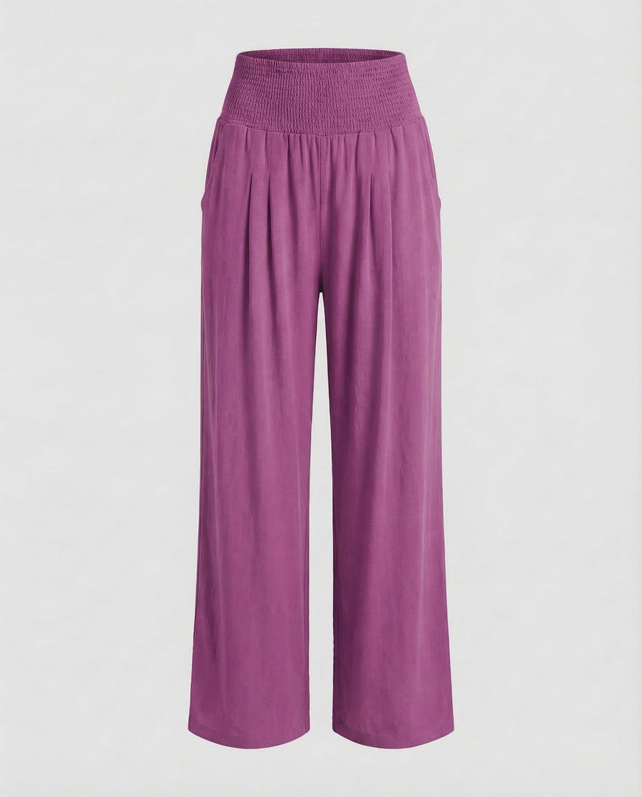 Hanna Linen Trousers in Fuchsia