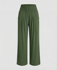 Hanna Linen Trousers in Green