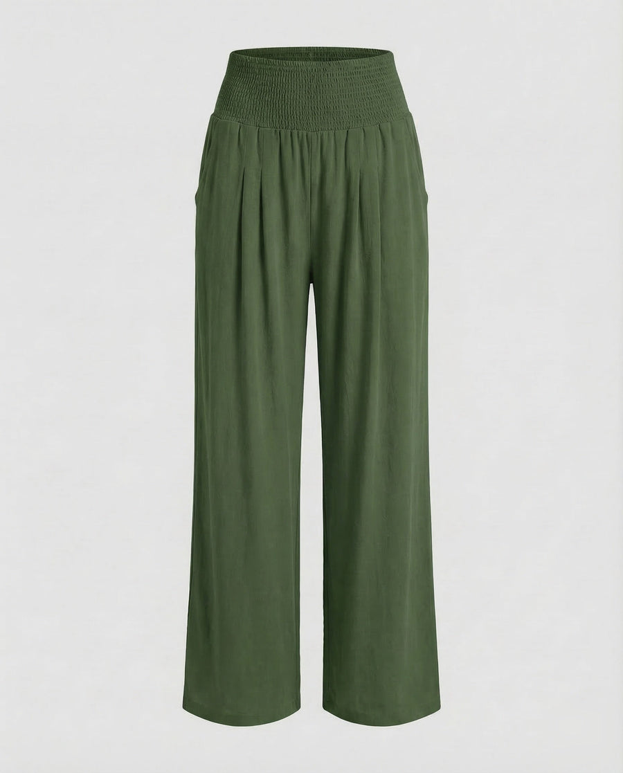 Hanna Linen Trousers in Green