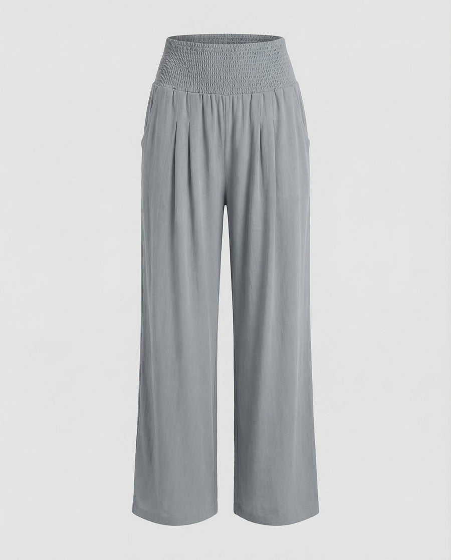 Hanna Linen Trousers in Grey