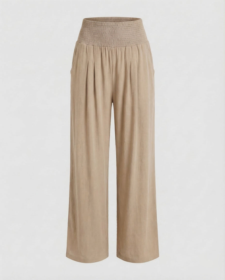 Hanna Linen Trousers in Khaki