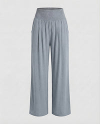 Hanna Linen Trousers in Light Grey