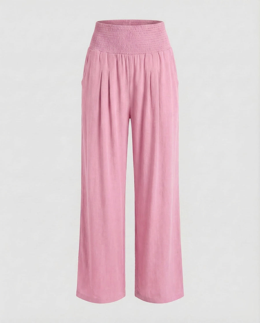 Hanna Linen Trousers in Pink