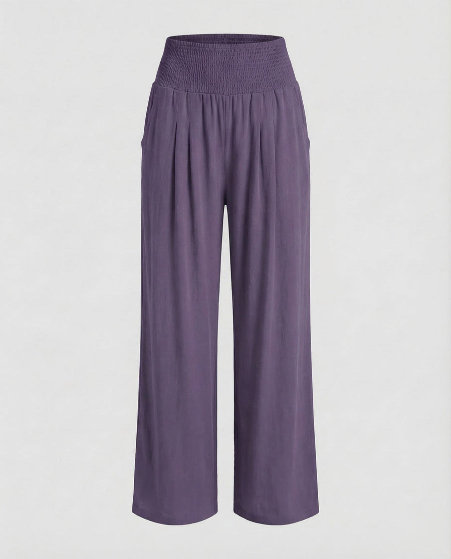 Hanna Linen Trousers in Purple