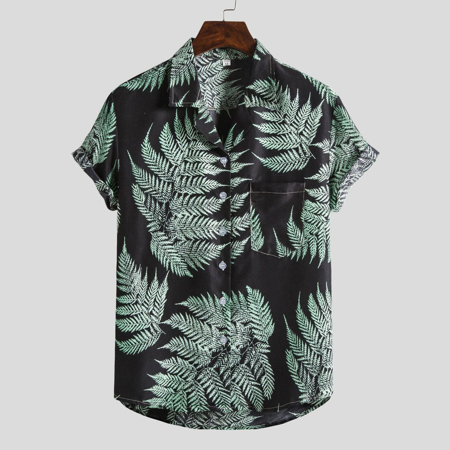 Hanna Shirt with Short Sleeve in Black Green