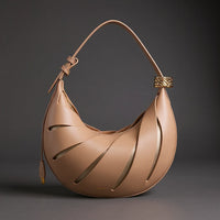 Hannah Crescent Bag in Biege
