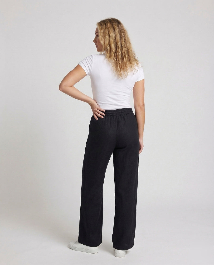 Harlow Linen Trousers with Drawstring Waist