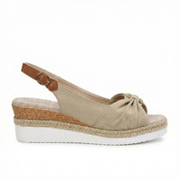 Harlow Orthopaedic Lace Sandals in Beige