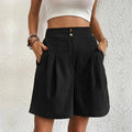 Harlow Women's High Waist Wide Leg Shorts Pleated Casual