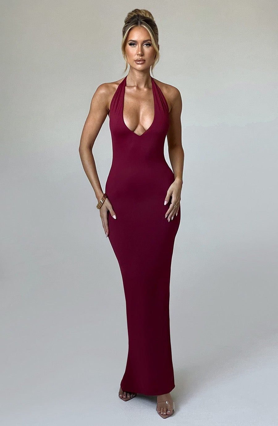 Davina Maxi Dress - Burgundy