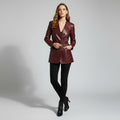Harper Tailored Leather Wrap Blazer