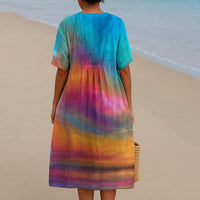 Hayley™ Sunset Ombre Tie-Dye Dress in Rainbow