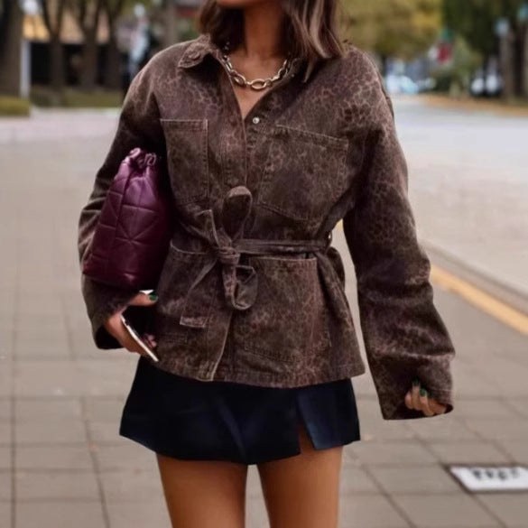 Hazel Jacket with Belted in Brown