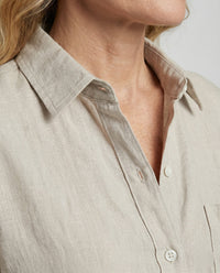 Hazel Linen Dress in Navy