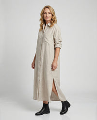 Hazel Linen Dress in Navy