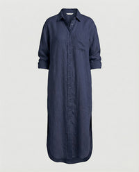 Hazel Linen Dress in Navy
