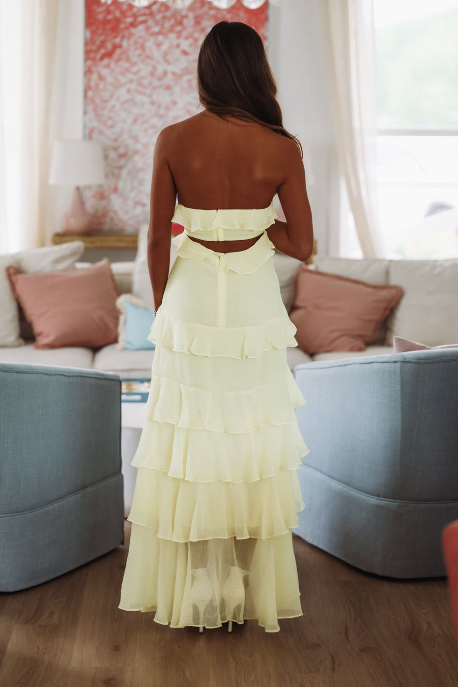 Margot Silk Maxi Dress in Butter Yellow