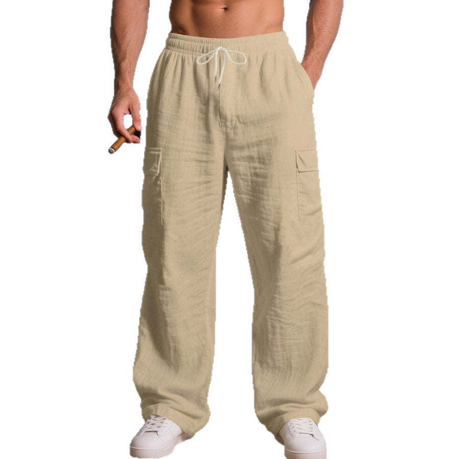 Hector Linen Trousers with Drawstring Waist and Pockets