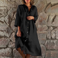 Hedia Elegant Midi Dress in Black