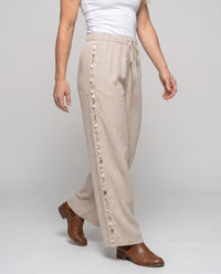 Heidi Airy Linen Trousers with Ruffles