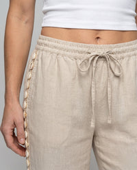 Heidi Airy Linen Trousers with Ruffles