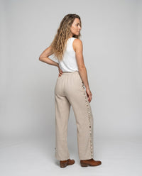 Heidi Airy Linen Trousers with Ruffles