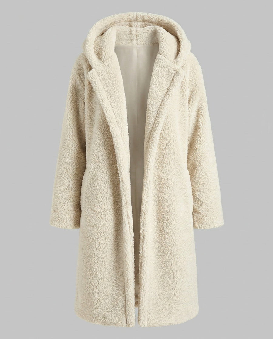 Heidi Coat with Hood in Beige