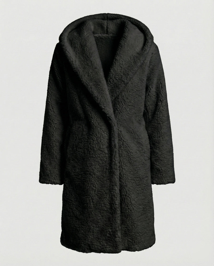 Heidi Coat with Hood in Black