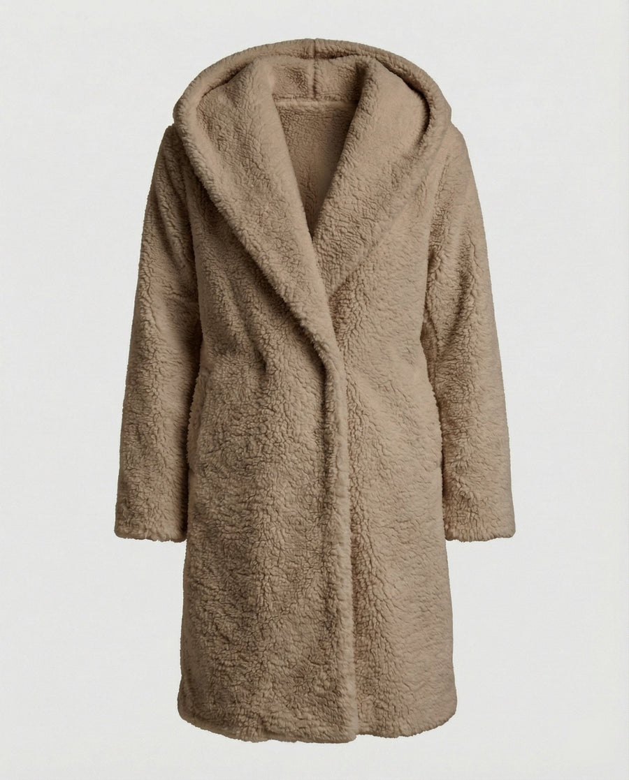 Heidi Coat with Hood in Khaki
