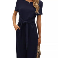 Heidi Jumpsuit with Belted and Wide Leg