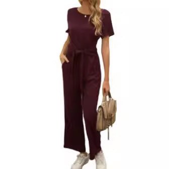 Heidi Jumpsuit with Belted and Wide Leg