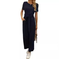 Heidi Jumpsuit with Belted and Wide Leg