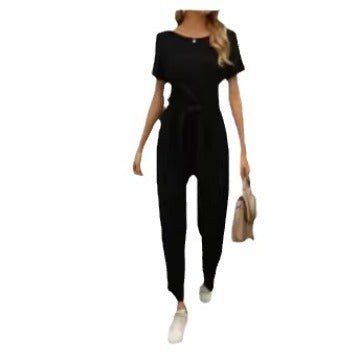 Heidi Jumpsuit with Belted and Wide Leg