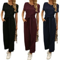 Heidi Jumpsuit with Belted and Wide Leg