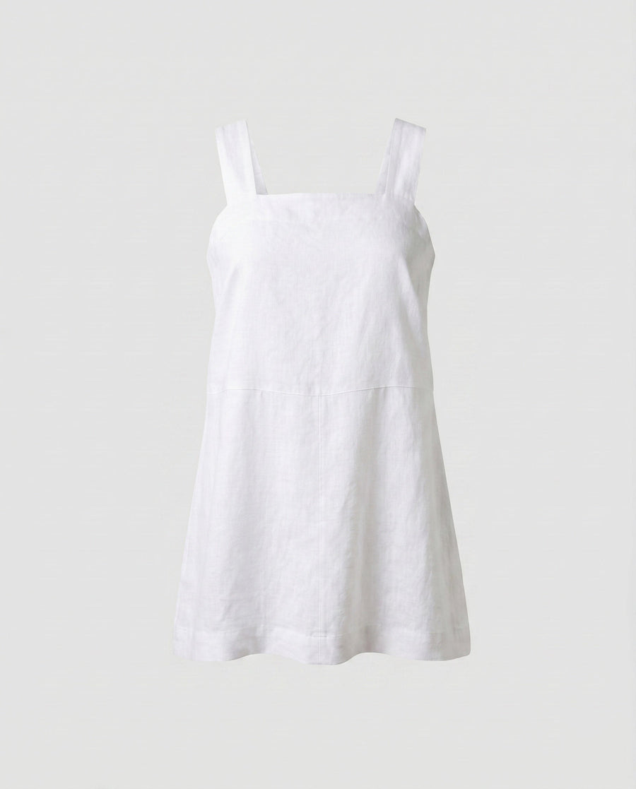 Helena Airy Linen Top in White