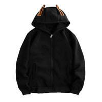 Helena Jacket with Zip Front and Hood in Black