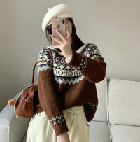 Helena Knit Sweater in Brown