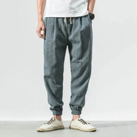 Helena Linen Joggers in Navy