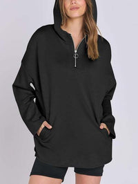 Helena Shirt with Zip Front and Pockets in Black