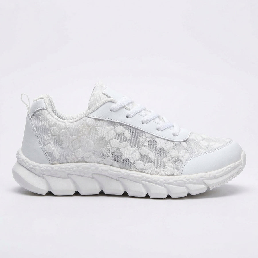 Helena Sneakers with Lace-Up in White