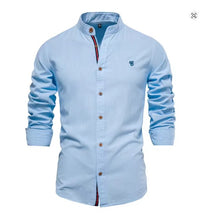 Hendrik Elegant Linen Shirt in Blue
