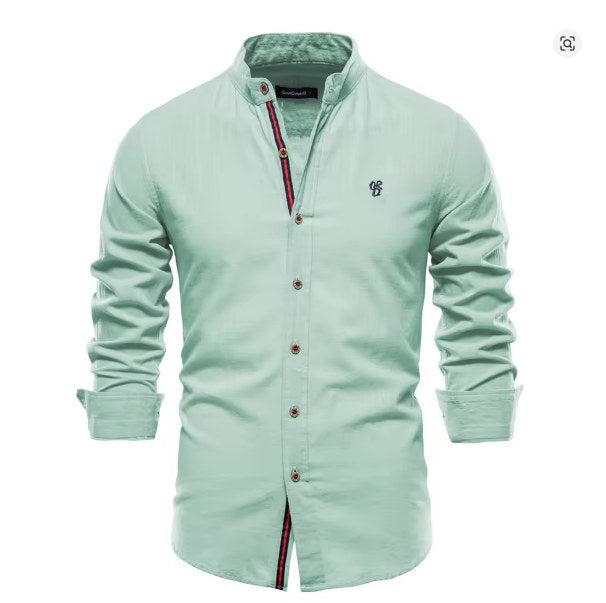 Hendrik Elegant Linen Shirt in Green