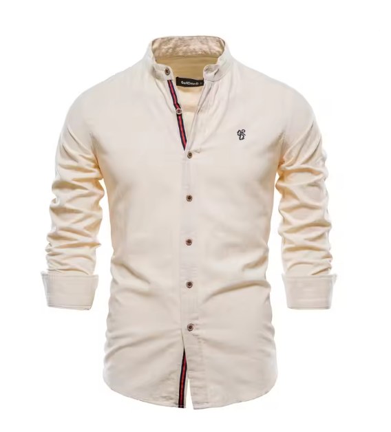 Hendrik Elegant Linen Shirt in Khaki