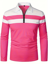 Hendrik Shirt with Zip Front in Pink