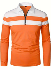 Hendrik Shirt with Zip Front in Tangerine