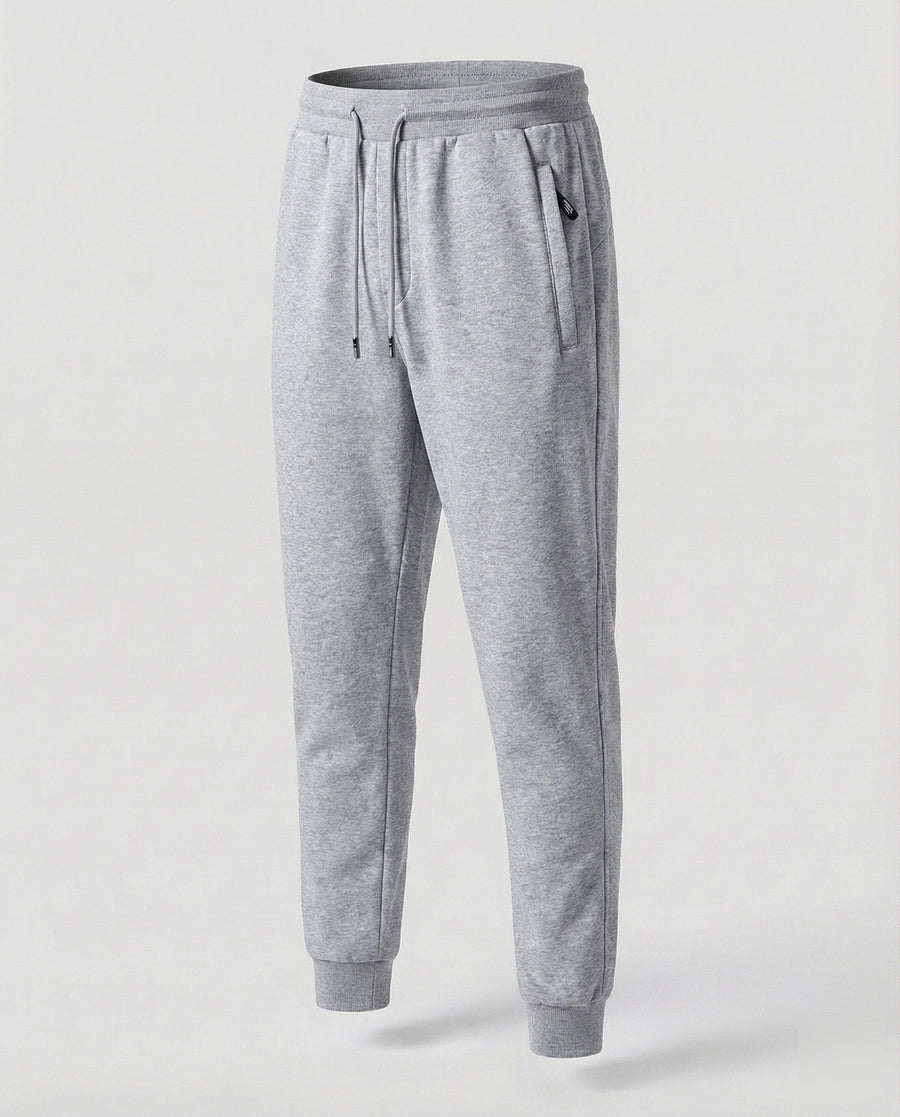 Hendrik Trousers with Zip Front in Light Grey