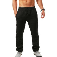 Henrik Airy Linen Trousers in Black
