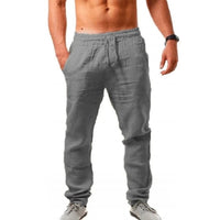 Henrik Airy Linen Trousers in Grey