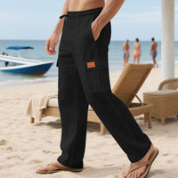 Henrik Trousers with Drawstring Waist in Black